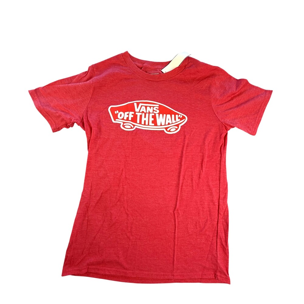 Vans Shirt Womens Small Red Off The Wall Logo Graphic Tee Tagless Skate
